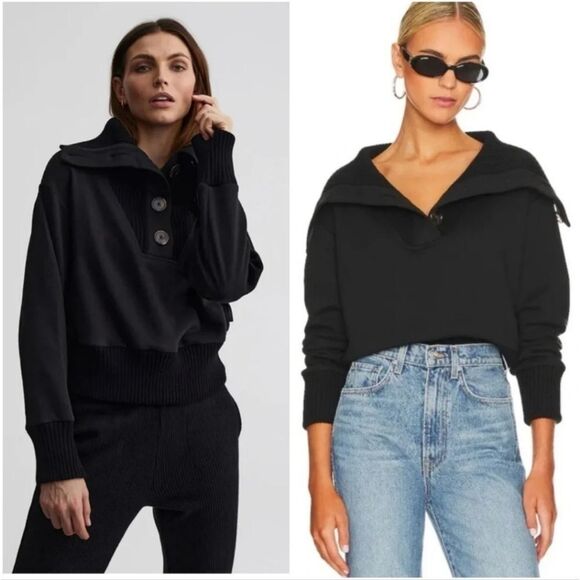 VARLEY Milan Ribbed Sweater Pullover Black SZ Small - Picture 1 of 8